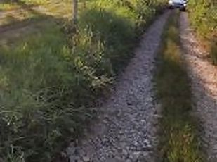 ALMOST CAUGHT !!! Daring Guy Pees on Public Nature Trail # Just moment before got caught