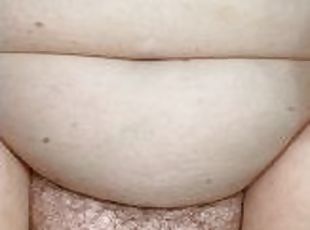 Thick Chubby White Girl With Big Natural Tits Gets A Messy Cumshot On Hairy Pussy