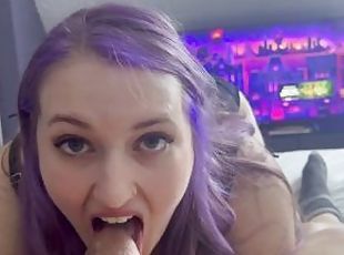 BBW Wife Deepthroat Blowjob Cum Swallow!