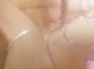 Playing with my little wet pussy while ass fucking myself with butt plug