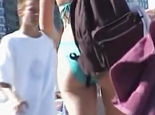 Candid beach babe in the blue bikini on my camera 08zj