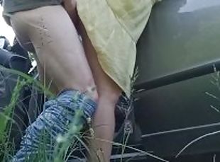 Dogging wife fuck with stranger in nature