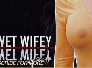 Wife Public Wet Shirt  Amateur Gets Caught In The Rain