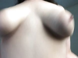 POV - Chubby girl Rides Your Cock - Bouncing Tits & Audible Ass Claps