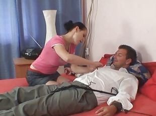 Horny girlfriends mother uses his dick