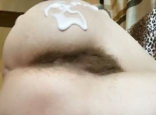 Natural Hairy Girl body lotion session . Hairy pussy ,ass ,legs,armpits