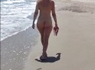 nudist, offentlig, amatør, kompilering, par, strand, blond, blotteri