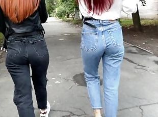 Di luar, Awam, Alat kelamin wanita, Orang rusia, Amateur, Remaja, Kaki, Pov, "fetish", Jeans