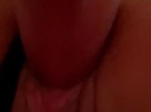 Close up teasing just the Tip of big dick with Tight Pussy