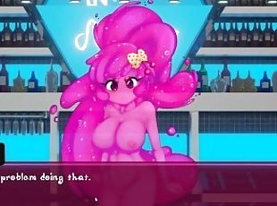 Slime Girl Mixer [Hentai cute game] Ep.1 Cherry the sexy slime waitress lactate drinks with her huge