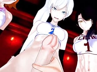 RWBY Futas - Weiss, Nora, Valkyrie, Kali sucking fuckfest  Male Taker POV