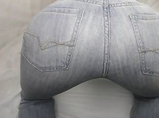 Peluda, Anal, Gay, Pov, Apertado, Cavalgando, Dildo, Jeans, Gay adolescente