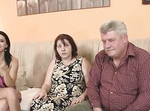 Meeting with sons gf leads to family threesome fuck