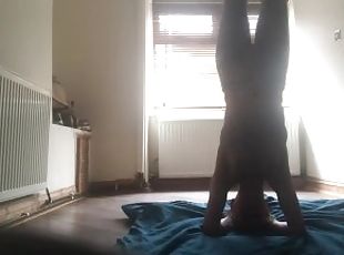 Spying On Her Topless Yoga Session - Flexible Slut