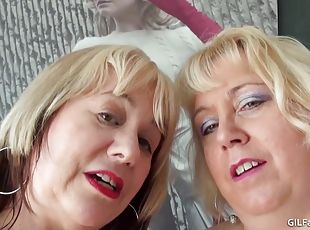 Two British Mature Blondes have a Foursome