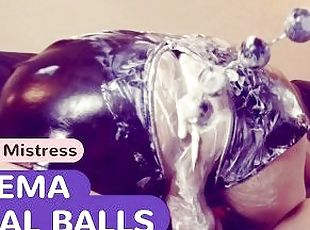 Extreme FEMDOM ENEMA, anal play with whipped CREAM and ANAL balls in my SLAVE's ass