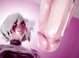 Futa Futanari YorHa Anal Gloryhole Gangbang Huge Cumshots 3D Hentai