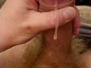 hårete, svær, onani, orgasme, cumshot, cum