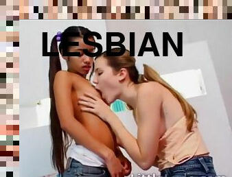 Little Lupe with a lesbian friend licks pussy Little Summer