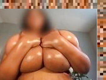 Oily Busty Ebony 42P Miss Honey Mia