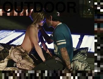 Mind blowing outdoor sex in the middle of the night