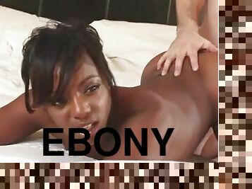 Cuty loves short hair ebony rod white bareback