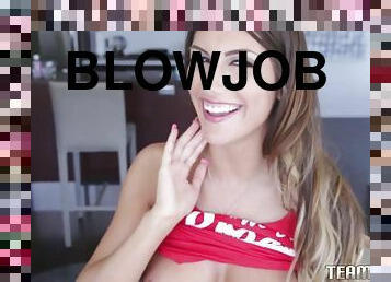 Amazing babe August Ames POV blowjob video