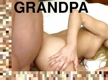 Dirty old grandpa penetrates 21 year old with big ass doggy style