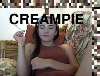 Hot girlfriend footjob and creampie