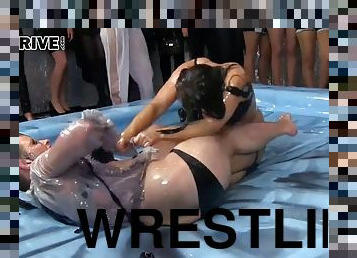 Messy oil wrestling