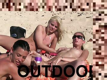 Passionate outdoor lesbian pleasures