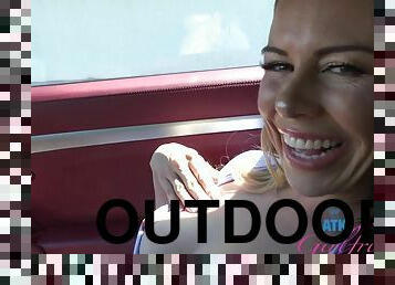 Summer Vixen Malibu - outdoor car masturbation and flirting