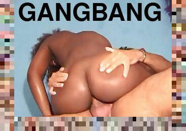 Gangbang sex for the slutty ebony babe karen