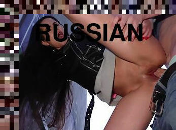 Tight Russian Vagina Pounded Outdoors