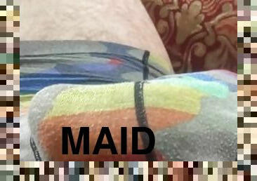 Gigantic Monster Pulsating Cock with Cum Filled Balls - excited before my maid shows up