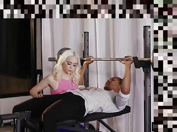 Teen blonde chloe cherry anal banged by her gym buddy