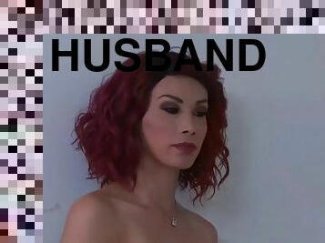 Loyal husband called a redhead escort shemale for sex