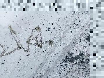 Amateur Twink Brian Public Urination Spelling Name in Snow