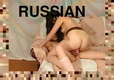 russisk, lesbisk, teenager, sjov, dildo