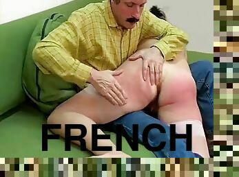 amatør, fransk, skitten, spanking