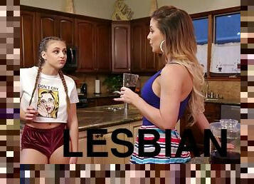 Step mom and step daughter lesbian act