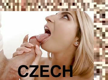 Czech Blond Hair Babe Kattie Hill Poses and Fucks