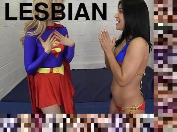 Superkat Vs Superfan Lesbian Cat Fight Cosplay