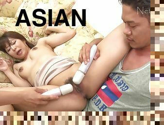 Asian cock-addicted babe gangbang