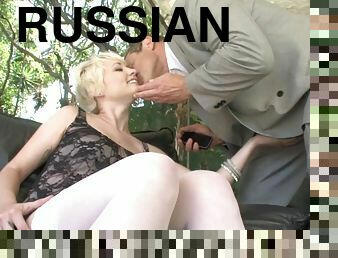 Russian boss banging inviting blond maid