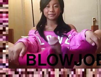 Filipina pink socks footjob & blowjob