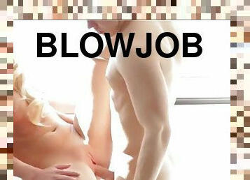 A sexy teen babe blowjob and anal with cumshot on ass