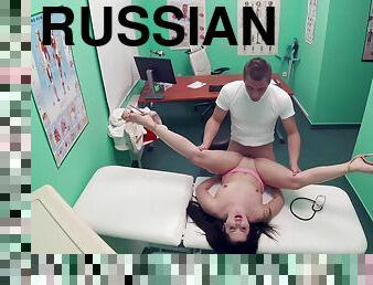 Horny Russian girl in high heels banged by horny doctor