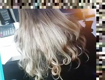 Cumming on a picture of my coworkers beautiful hair