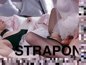Two Ballerinas in Strapon Fun - Lesbian sex